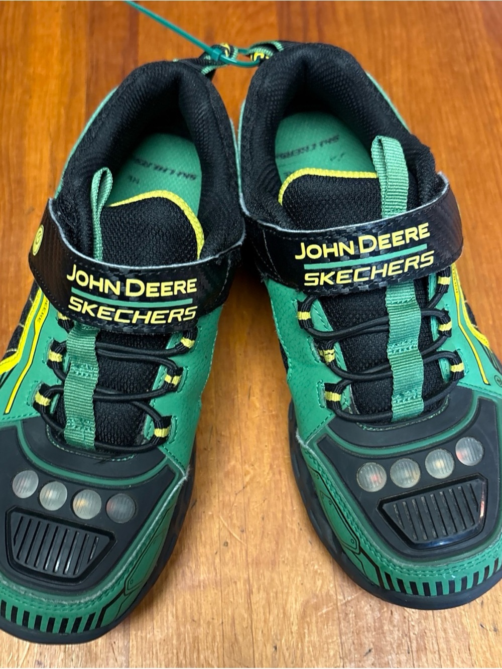 Skechers x John Deere Kids Green and Black Light-Up Sneakers